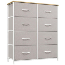 Somdot Kommode mit 8 Stoffschubladen – Aschgrau, 30x80x93 cm