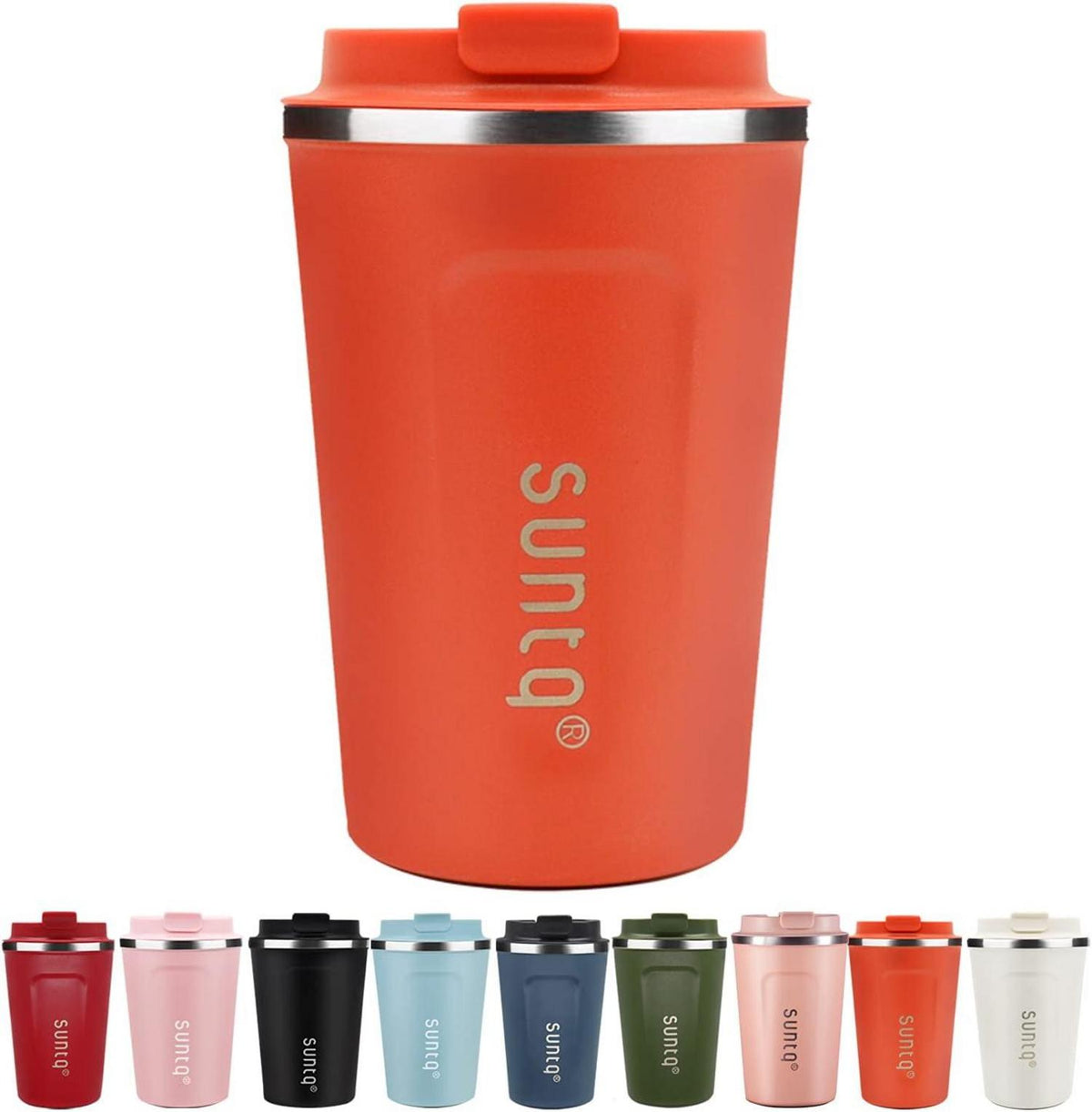 Kaffeebecher to go Edelstahl Thermobecher Doppelwand Isoliert Orange