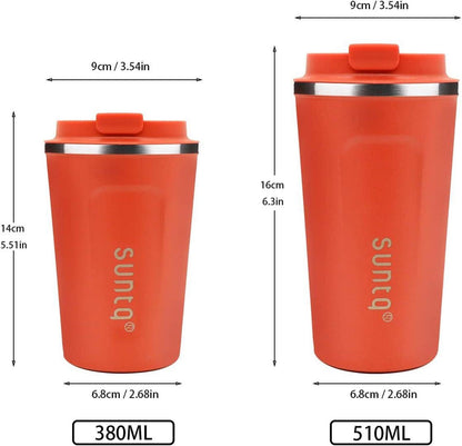 SUNTQ Edelstahl Kaffeebecher to go Doppelwand Thermobecher