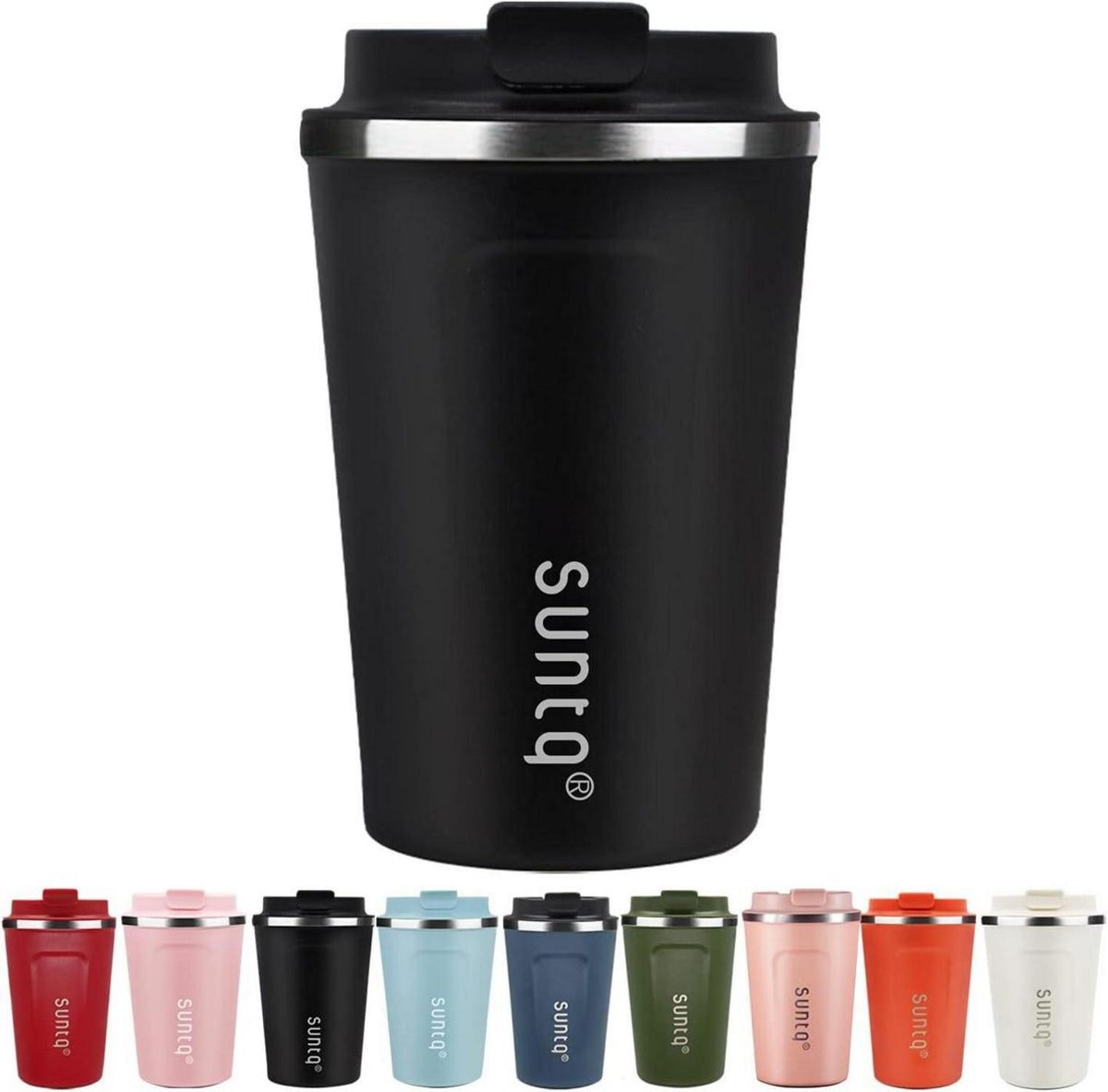 Edelstahl Kaffeebecher to go Doppelwand Isoliert Auslaufsicher 380ml