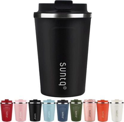 Edelstahl Kaffeebecher to go Doppelwand Isoliert Auslaufsicher 380ml