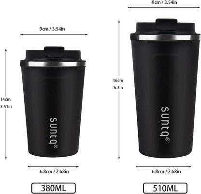 SUNTQ Edelstahl Kaffeebecher to go Thermobecher Doppelwand