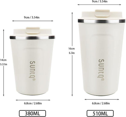 SUNTQ Kaffeebecher to go Edelstahl Thermobecher Doppelwand