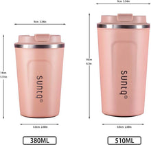 SUNTQ Edelstahl Thermobecher to go Isoliert 510ml Koral Rosa