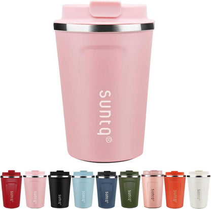 Edelstahl Kaffeebecher to go Thermobecher doppelwandig 380 ml_taupe