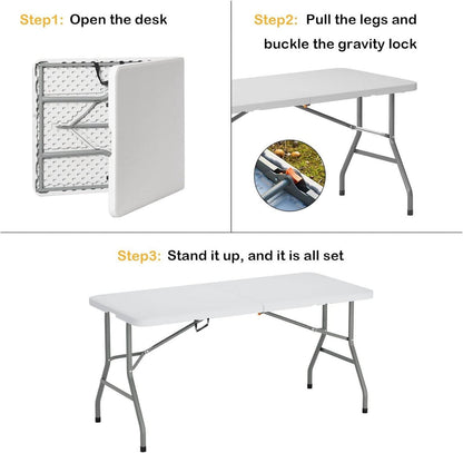 Klapptisch Campingtisch Aluminium Faltbar 152x70 cm, Tragbar & Stabil