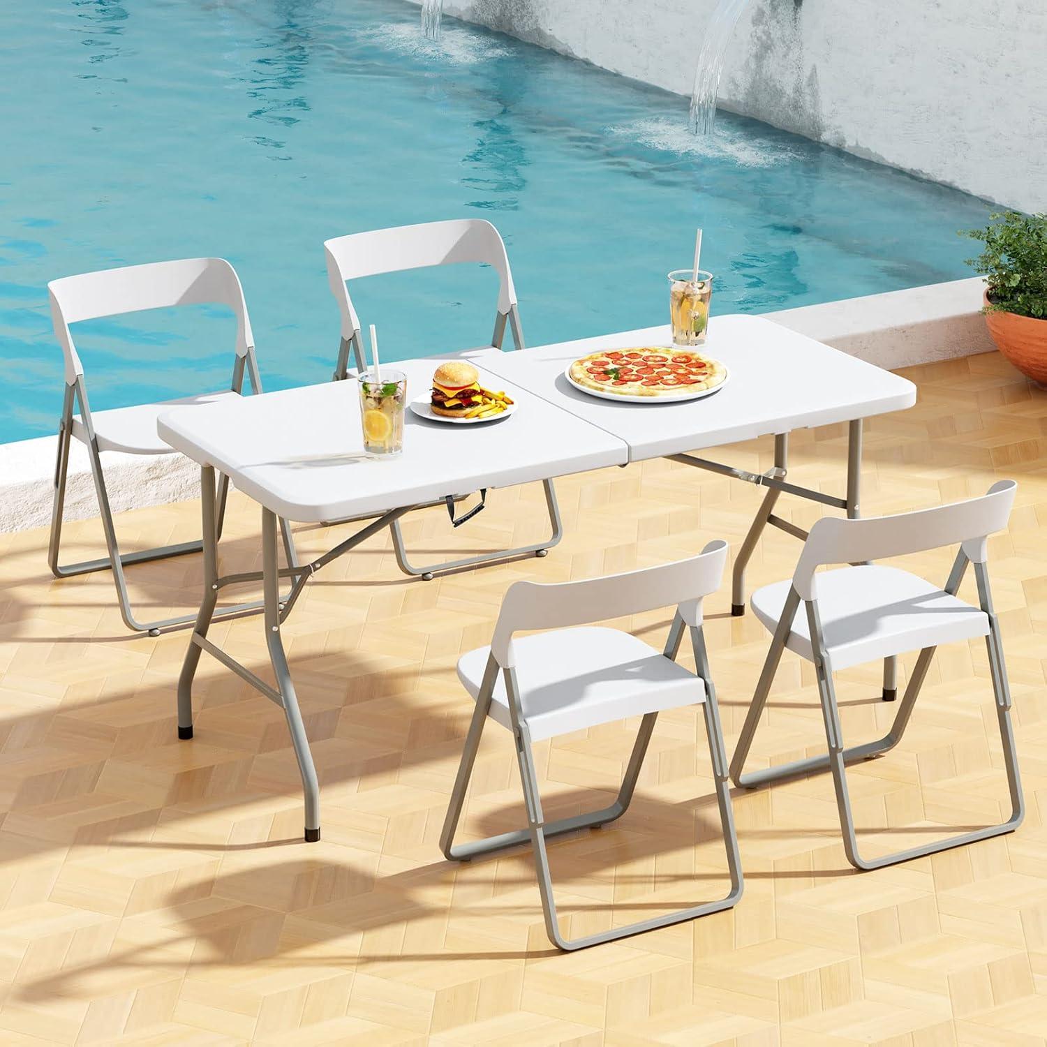 Klapptisch Campingtisch Aluminium Faltbar 152x70 cm, Tragbar & Stabil