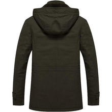 Herren Winterjacke Militärstil Warm Gefüttert Armeegrün