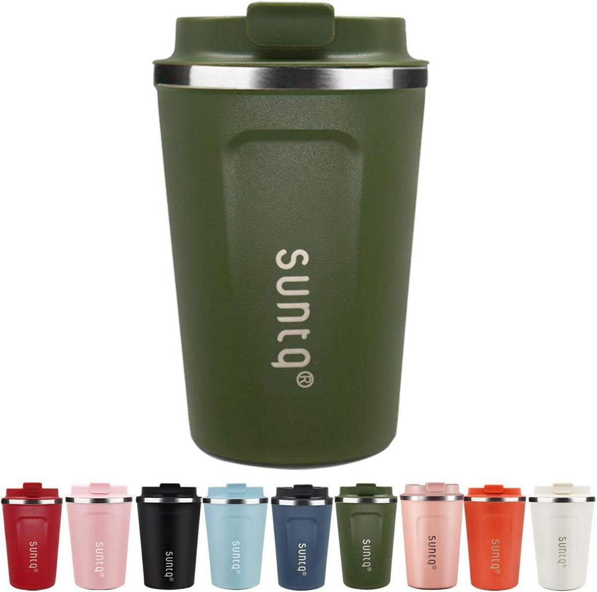 SUNTQ Kaffeebecher Edelstahl Thermobecher Doppelwand Isoliert 380ml