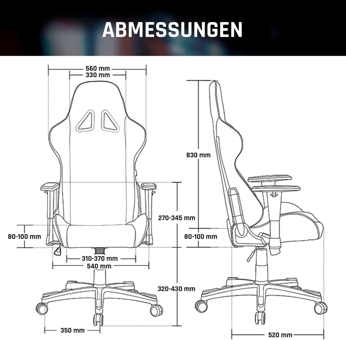 Gaming Chair 2024 Rücken- und Kopfstütze Ergonomischer Computerstuhl