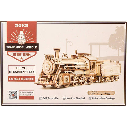 ROKR 3D Puzzle Dampflokomotive Holzbausatz Modellbau Kit