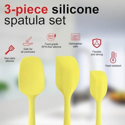 Silikon Spachtel Set – Hitzebeständig & Hygienisch – Macaron Gelb