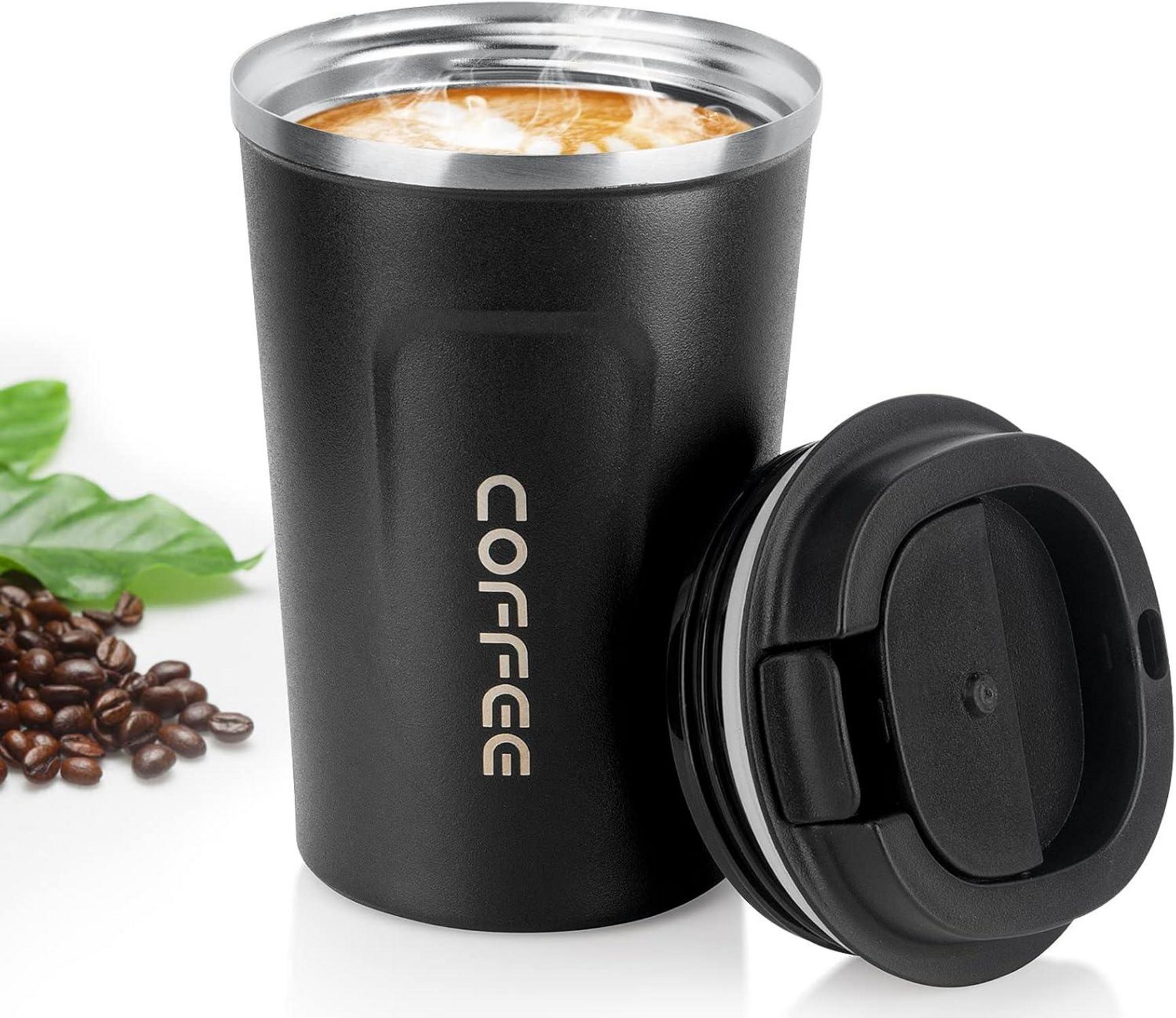 Thermobecher 380ml Edelstahl Kaffeebecher Auslaufsicher Isolierbecher