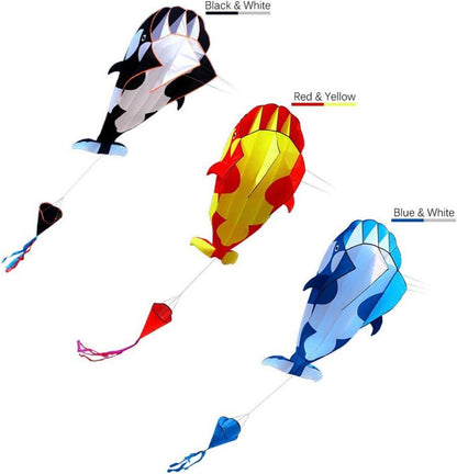 Lixada 3D Drachen Riesenwal 120x215cm für Kinder und Erwachsene Blau