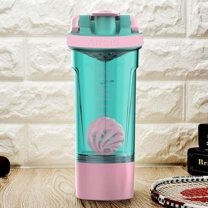 Motivationaler Sportmixer Eiweiß Protein Shaker 720ml Spiralkugel
