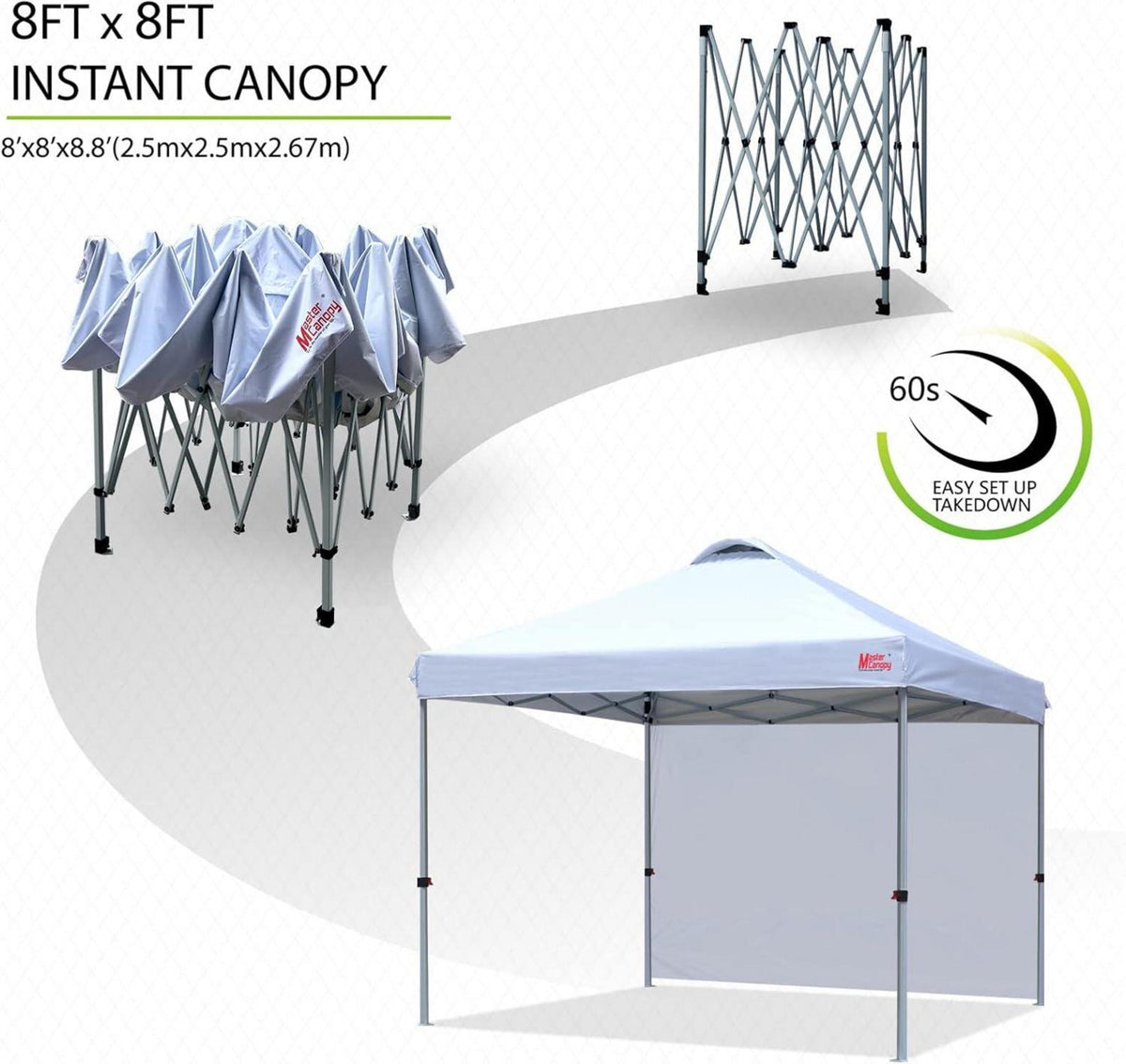 MasterCanopy 2,5x2,5m Pop-up Pavillon Festzelt mit