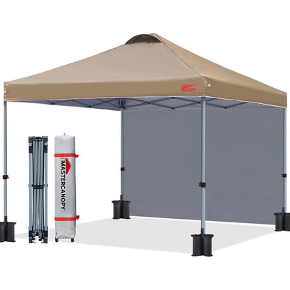 Pop-up Pavillon 2x2m Khaki mit Seitenwand & UV-Schutz