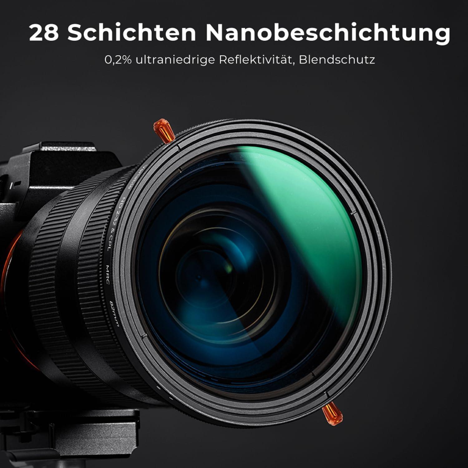 ND Filter 82mm CPL&ND2-ND32 Multifunktionaler Hochwertiger Grau
