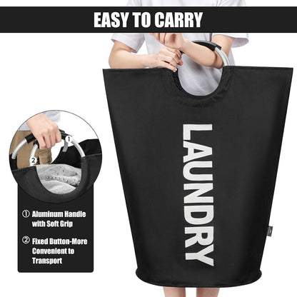 Faltbare Wäschekörbe 125L Schwarz XL Stand Up Design in 7
