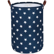 DOKEHOM 20-Inch Baumwolle Runde Wäschekorb Lagerung (Blau