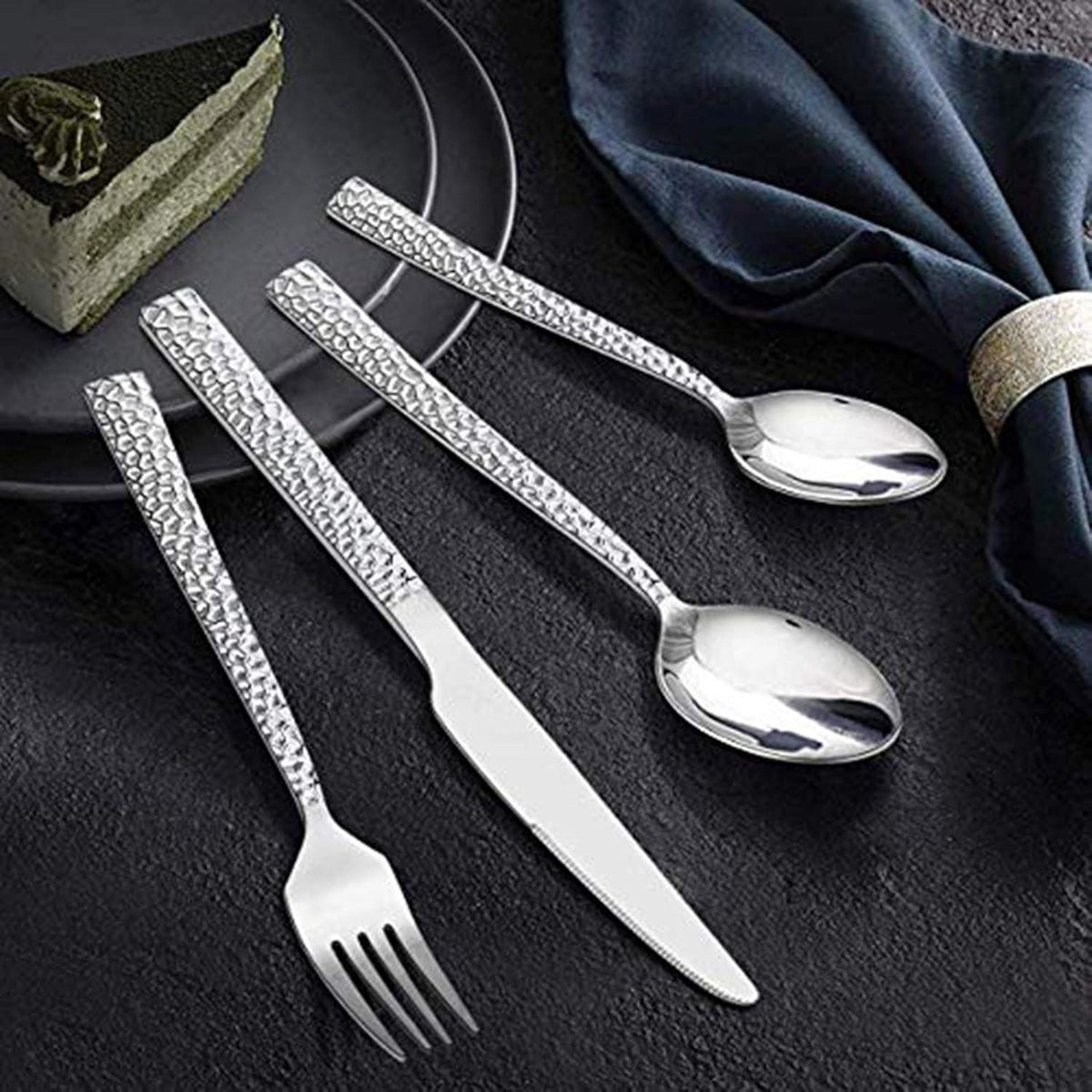 30-teiliges Edelstahl Besteckset für 6 Personen mit Hammergriff