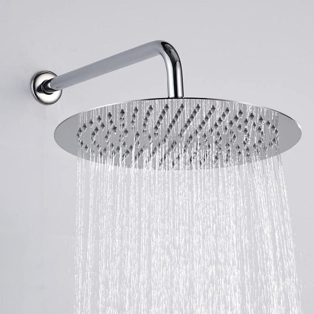12 Zoll Regendusche Duschkopf Edelstahl Anti-Kalk-Düsen Rund