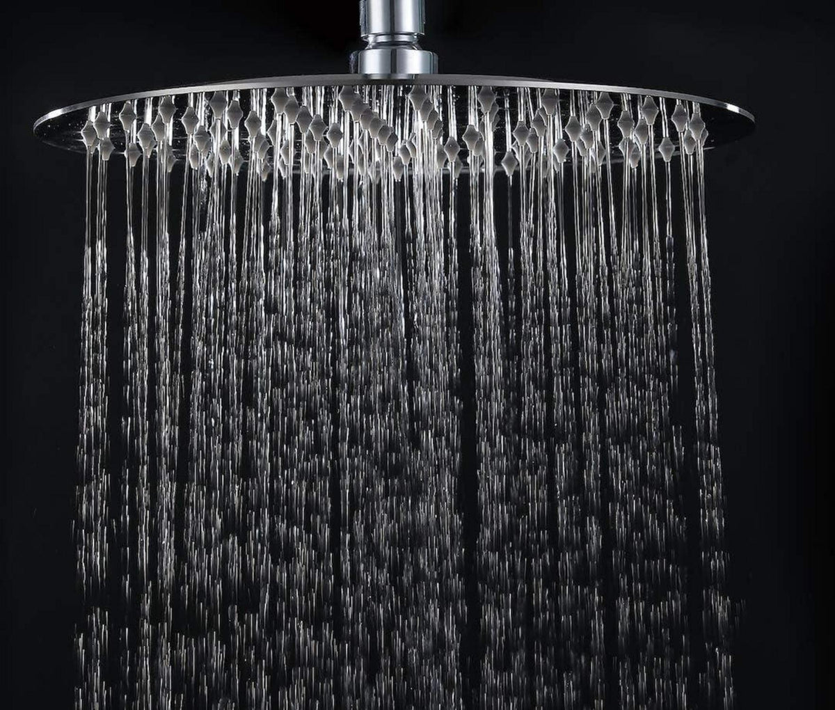 12 Zoll Edelstahl Regendusche Duschkopf Rund Anti-Kalk-Düsen AISI304