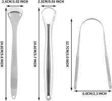 Zungenschaber Set Edelstahl - 3 Stück Mundpflege Tongue