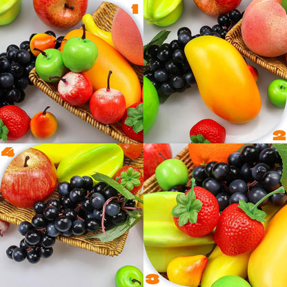 Künstliche Früchte Set 12 Arten Simulation Obst Weihnachtsdeko 16