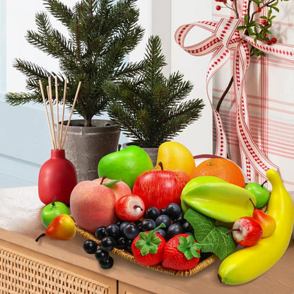 12er Pack Künstliche Früchte Set Wohnkultur Deko Simulation Obst Weihnachts-Deko