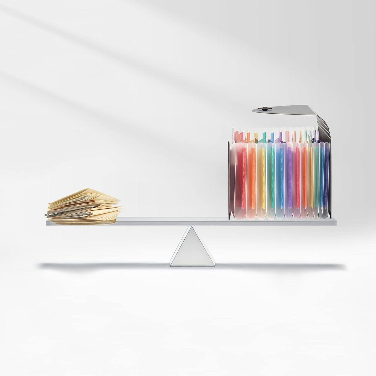 Ordnungsmappe mit 13 Fächern Kunststoff Regenbogen Design