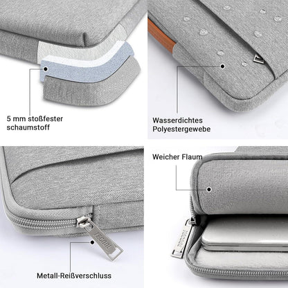 TECOOL 13,3 Zoll Laptop MacBook Tasche Hülle Grau 13-13,5