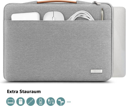 TECOOL 13,3 Zoll Laptop MacBook Tasche Hülle Grau 13-13,5
