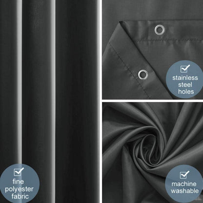 Duschvorhang 180x200 Stoff Antischimmel Waschbar Textil Bad Dusche inkl. 12 Ringe