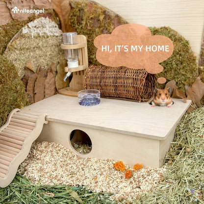 Niteangel Holz Hamsterhaus Labyrinth 6-Zimmer