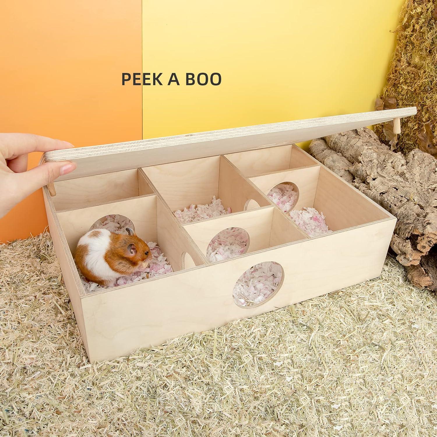 Niteangel Holz Hamsterhaus Labyrinth Mehrkammer-Spielzeug