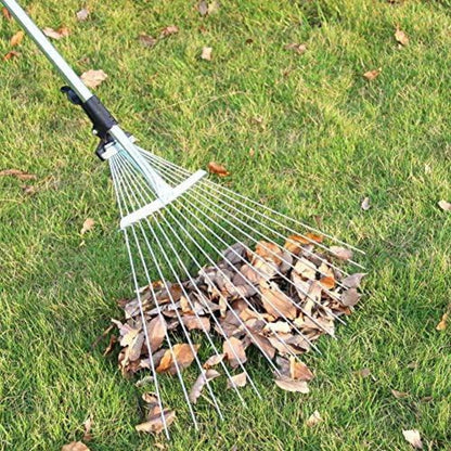 Verstellbarer Fächerbesen Laubrechen 63 Zoll Metall Harke