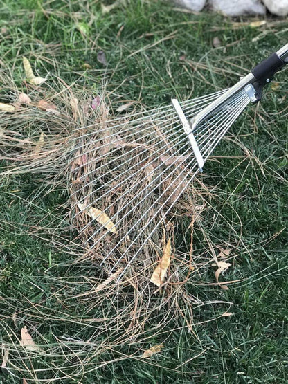 Verstellbarer Harke Laubrechen 160cm Garten Metallrasenrechen