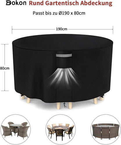 Abdeckung Gartenmöbel 420D Oxford Rund Ø190x80cm