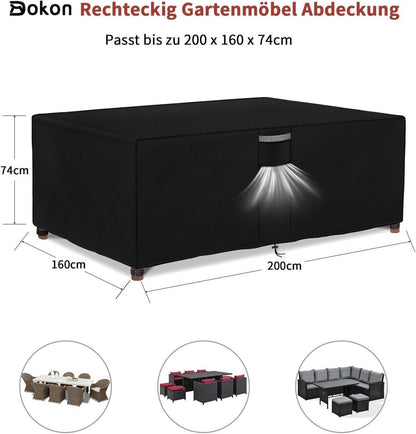 Abdeckung für Gartenmöbel 200x160x74cm Oxford Winterfest