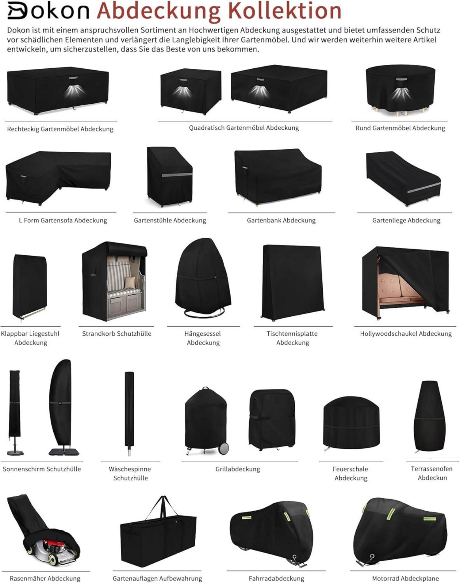 Abdeckung für Gartenmöbel 420D Oxford Winterfest 200x160x74cm