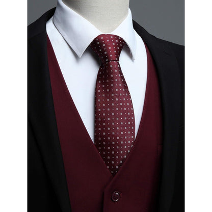 Herren Weste Baumwolle Einfarbig Burgund S