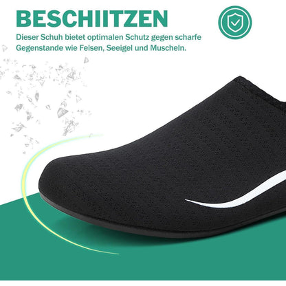 Badeschuhe Wasserschuhe Schnell Trocknend Rutschfest für Damen Herren Schwarz