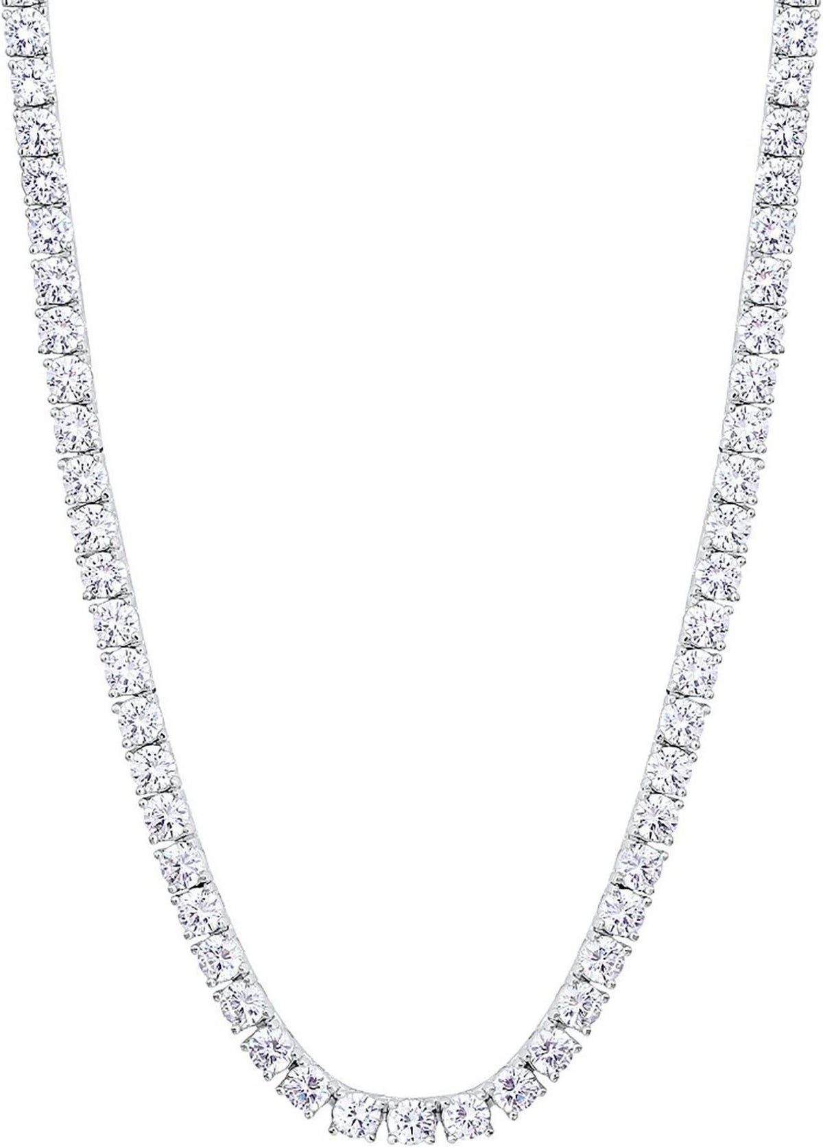 Tennis Chain 3mm Weißgold beschichtet Zirkonia Steine Hip Hop