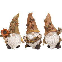 Herbstdeko Figuren 3er Set Kunstharz Zwerge Gartendeko