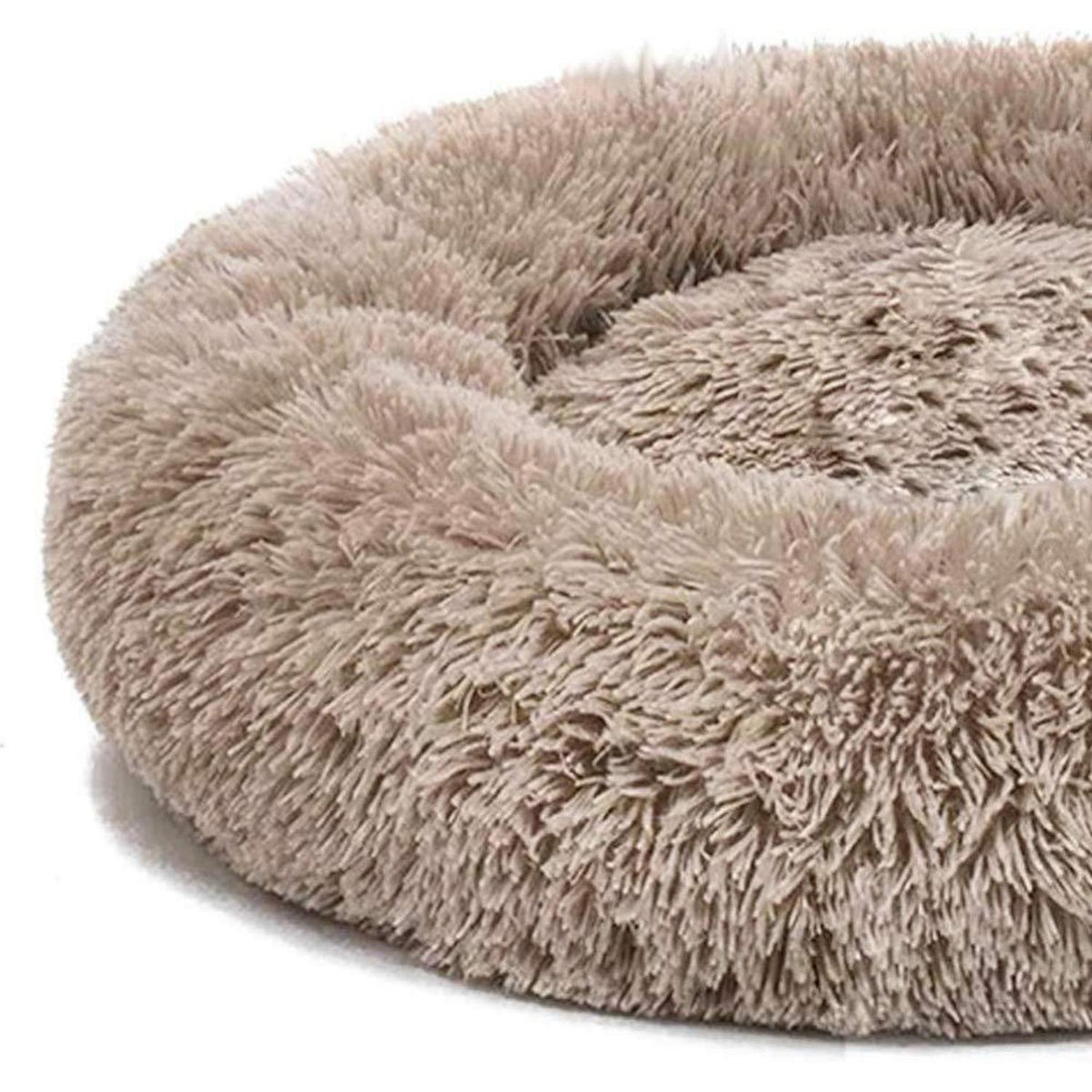 Flauschiges Hundebett Doughnut-Form XL 100cm Kaffee