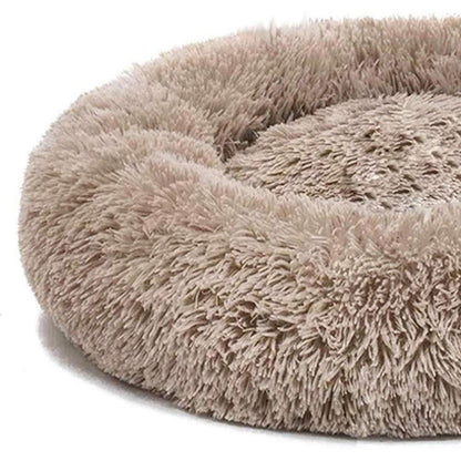 Flauschiges Hundebett Doughnut-Form XL 100cm Kaffee