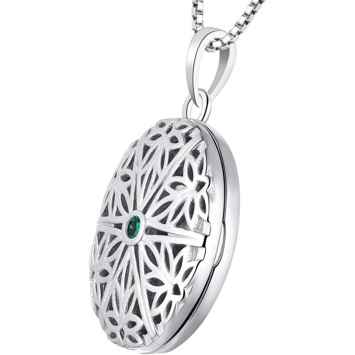 Personalisiertes Foto Medaillon 925 Sterling Silber Kette Damen