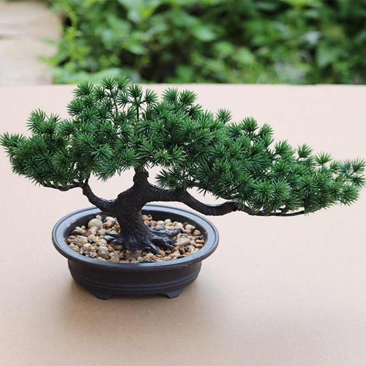 Aisamco Künstlicher Bonsai-Baum 19cm Höhe 34cm Breite Zen-Dekoration