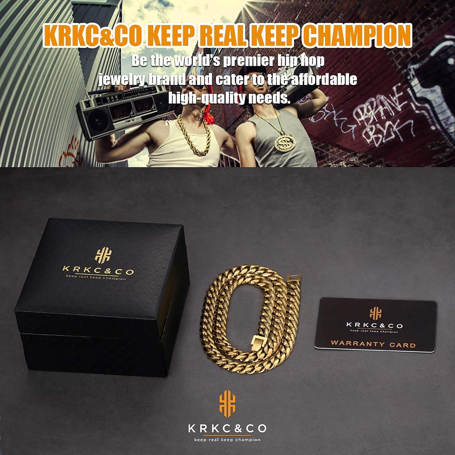 Panzerkette Herren Halskette 18K Gold Cuban Link Chain Edelstahl